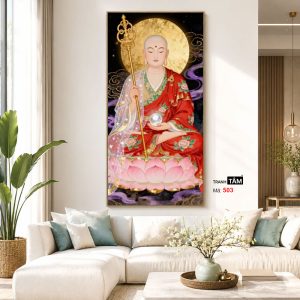 Địa Tạng Vương Bồ Tát | Tranh hộp đèn cao cấp | Mã tranh 503 | Tranh TÂM - Ảnh 4