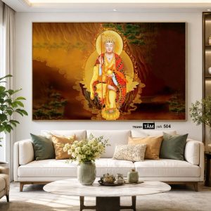 Địa Tạng Vương Bồ Tát | Tranh hộp đèn cao cấp | Mã tranh 504 | Tranh TÂM - Ảnh 5