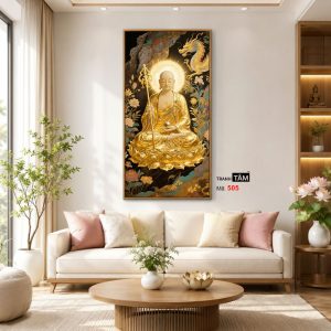 Địa Tạng Vương Bồ Tát | Tranh hộp đèn cao cấp | Mã tranh 505 | Tranh TÂM - Ảnh 5