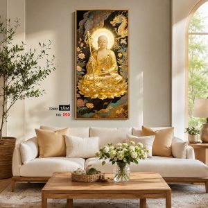 Địa Tạng Vương Bồ Tát | Tranh hộp đèn cao cấp | Mã tranh 505 | Tranh TÂM - Ảnh 4