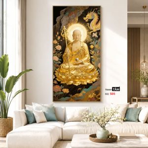 Alternative view of Địa Tạng Vương Bồ Tát | Tranh hộp đèn cao cấp | Mã tranh 505 | Tranh TÂM