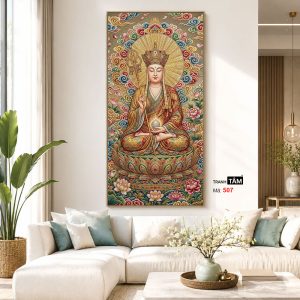 Địa Tạng Vương Bồ Tát | Tranh hộp đèn cao cấp | Mã tranh 507 | Tranh TÂM - Ảnh 5