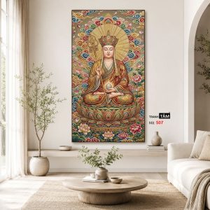 Địa Tạng Vương Bồ Tát | Tranh hộp đèn cao cấp | Mã tranh 507 | Tranh TÂM - Ảnh 4