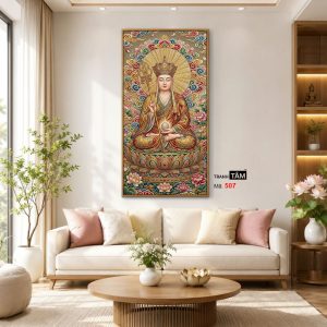 Địa Tạng Vương Bồ Tát | Tranh hộp đèn cao cấp | Mã tranh 507 | Tranh TÂM - Ảnh 3