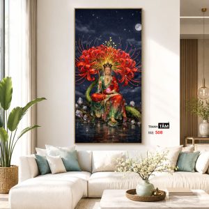Alternative view of Địa Tạng Vương Bồ Tát | Tranh hộp đèn cao cấp | Mã tranh 508 | Tranh TÂM