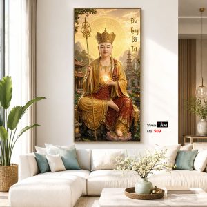 Alternative view of Địa Tạng Vương Bồ Tát | Tranh hộp đèn cao cấp | Mã tranh 509 | Tranh TÂM