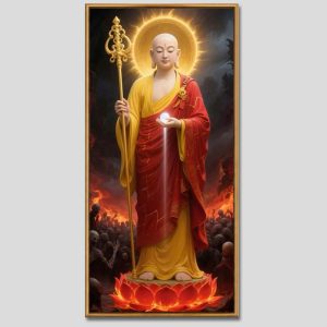 Địa Tạng Vương Bồ Tát | Tranh hộp đèn cao cấp | Mã tranh 510 | Tranh TÂM