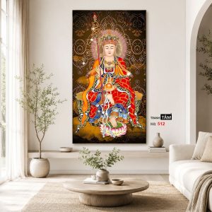 Địa Tạng Vương Bồ Tát | Tranh hộp đèn cao cấp | Mã tranh 512 | Tranh TÂM - Ảnh 3