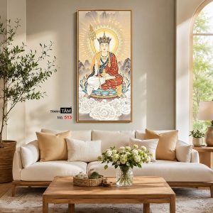Địa Tạng Vương Bồ Tát | Tranh hộp đèn cao cấp | Mã tranh 513 | Tranh TÂM - Ảnh 4