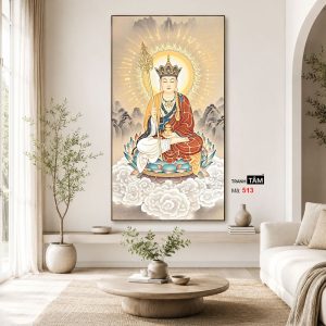 Địa Tạng Vương Bồ Tát | Tranh hộp đèn cao cấp | Mã tranh 513 | Tranh TÂM - Ảnh 3