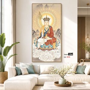 Alternative view of Địa Tạng Vương Bồ Tát | Tranh hộp đèn cao cấp | Mã tranh 513 | Tranh TÂM