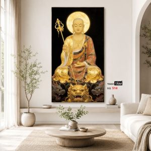 Địa Tạng Vương Bồ Tát | Tranh hộp đèn cao cấp | Mã tranh 514 | Tranh TÂM - Ảnh 3