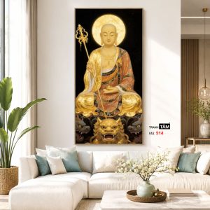 Alternative view of Địa Tạng Vương Bồ Tát | Tranh hộp đèn cao cấp | Mã tranh 514 | Tranh TÂM