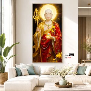 Alternative view of Địa Tạng Vương Bồ Tát | Tranh hộp đèn cao cấp | Mã tranh 515 | Tranh TÂM