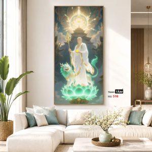 Alternative view of Địa Tạng Vương Bồ Tát | Tranh hộp đèn cao cấp | Mã tranh 516 | Tranh TÂM