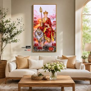 Địa Tạng Vương Bồ Tát | Tranh hộp đèn cao cấp | Mã tranh 517 | Tranh TÂM - Ảnh 4