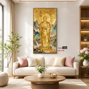 Địa Tạng Vương Bồ Tát | Tranh hộp đèn cao cấp | Mã tranh 518 | Tranh TÂM - Ảnh 5