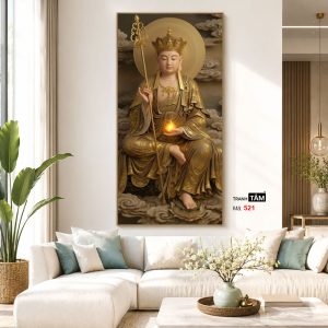 Alternative view of Địa Tạng Vương Bồ Tát | Tranh hộp đèn cao cấp | Mã tranh 521 | Tranh TÂM