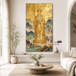 Địa Tạng Vương Bồ Tát | Tranh hộp đèn cao cấp | Mã tranh 522 | Tranh TÂM - Ảnh 3