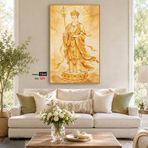 Địa Tạng Vương Bồ Tát | Tranh hộp đèn cao cấp | Mã tranh 524 | Tranh TÂM - Ảnh 4