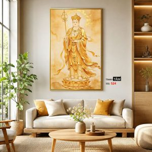 Địa Tạng Vương Bồ Tát | Tranh hộp đèn cao cấp | Mã tranh 524 | Tranh TÂM - Ảnh 3