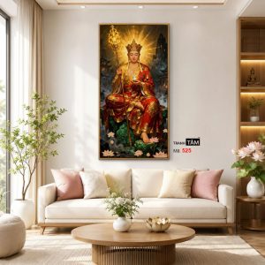Địa Tạng Vương Bồ Tát | Tranh hộp đèn cao cấp | Mã tranh 525 | Tranh TÂM - Ảnh 5
