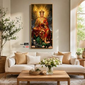Địa Tạng Vương Bồ Tát | Tranh hộp đèn cao cấp | Mã tranh 525 | Tranh TÂM - Ảnh 4