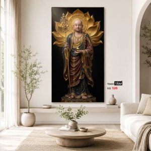 Địa Tạng Vương Bồ Tát | Tranh hộp đèn cao cấp | Mã tranh 526 | Tranh TÂM - Ảnh 3