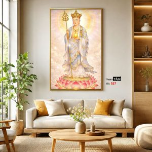 Địa Tạng Vương Bồ Tát | Tranh hộp đèn cao cấp | Mã tranh 527 | Tranh TÂM - Ảnh 3