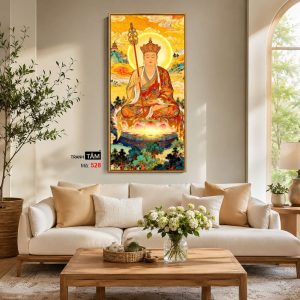 Địa Tạng Vương Bồ Tát | Tranh hộp đèn cao cấp | Mã tranh 528 | Tranh TÂM - Ảnh 4