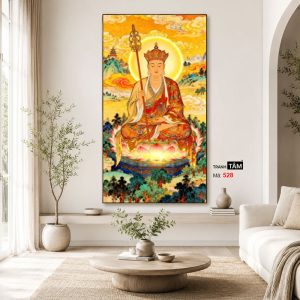 Địa Tạng Vương Bồ Tát | Tranh hộp đèn cao cấp | Mã tranh 528 | Tranh TÂM - Ảnh 3
