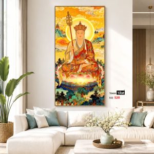 Alternative view of Địa Tạng Vương Bồ Tát | Tranh hộp đèn cao cấp | Mã tranh 528 | Tranh TÂM