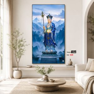 Địa Tạng Vương Bồ Tát | Tranh hộp đèn cao cấp | Mã tranh 529 | Tranh TÂM - Ảnh 3