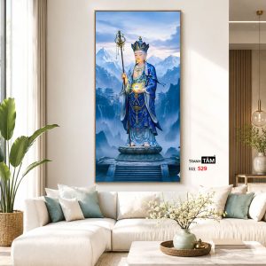 Alternative view of Địa Tạng Vương Bồ Tát | Tranh hộp đèn cao cấp | Mã tranh 529 | Tranh TÂM