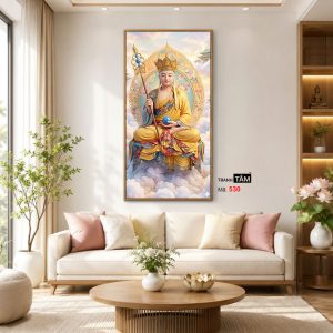 Địa Tạng Vương Bồ Tát | Tranh hộp đèn cao cấp | Mã tranh 530 | Tranh TÂM - Ảnh 5