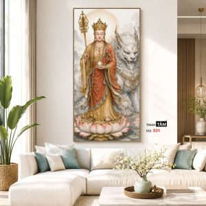Alternative view of Địa Tạng Vương Bồ Tát | Tranh hộp đèn cao cấp | Mã tranh 531 | Tranh TÂM
