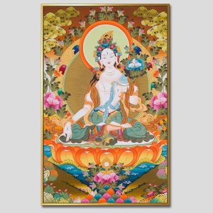 Đức Bạch Độ Mẫu (Đức Tara Trắng) | Tranh hộp đèn cao cấp | Mã tranh 535 | Tranh TÂM