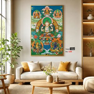 Đức Bạch Độ Mẫu (Đức Tara Trắng) | Tranh hộp đèn cao cấp | Mã tranh 538 | Tranh TÂM - Ảnh 3