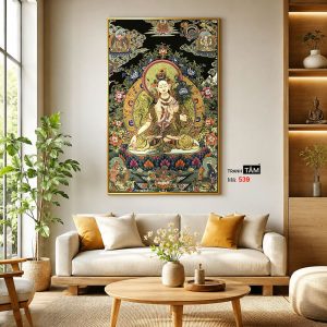 Đức Bạch Độ Mẫu (Đức Tara Trắng) | Tranh hộp đèn cao cấp | Mã tranh 539 | Tranh TÂM - Ảnh 3