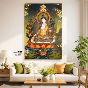 Alternative view of Đức Bạch Độ Mẫu (Đức Tara Trắng) | Tranh hộp đèn cao cấp | Mã tranh 541 | Tranh TÂM