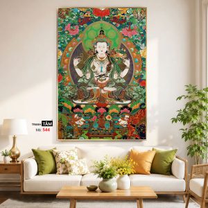 Alternative view of Đức Bạch Độ Mẫu (Đức Tara Trắng) | Tranh hộp đèn cao cấp | Mã tranh 544 | Tranh TÂM
