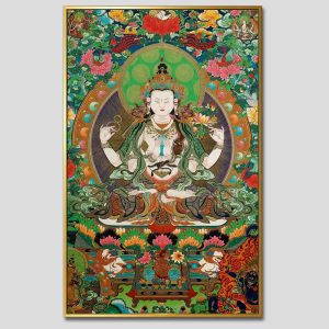 Đức Bạch Độ Mẫu (Đức Tara Trắng) | Tranh hộp đèn cao cấp | Mã tranh 544 | Tranh TÂM