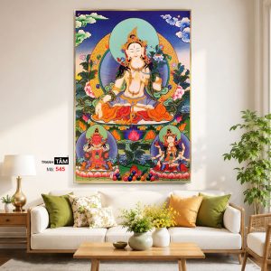 Đức Bạch Độ Mẫu (Đức Tara Trắng) | Tranh hộp đèn cao cấp | Mã tranh 545 | Tranh TÂM - Ảnh 3