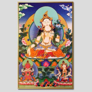 Đức Bạch Độ Mẫu (Đức Tara Trắng) | Tranh hộp đèn cao cấp | Mã tranh 545 | Tranh TÂM