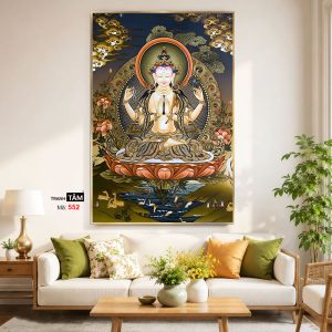 Alternative view of Đức Bạch Độ Mẫu (Đức Tara Trắng) | Tranh hộp đèn cao cấp | Mã tranh 552 | Tranh TÂM