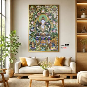 Đức Bạch Độ Mẫu (Đức Tara Trắng) | Tranh hộp đèn cao cấp | Mã tranh 556 | Tranh TÂM - Ảnh 3