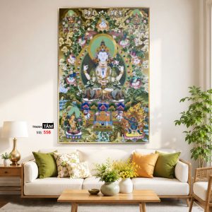 Alternative view of Đức Bạch Độ Mẫu (Đức Tara Trắng) | Tranh hộp đèn cao cấp | Mã tranh 556 | Tranh TÂM