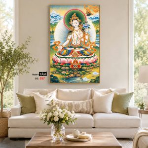 Đức Bạch Độ Mẫu (Đức Tara Trắng) | Tranh hộp đèn cao cấp | Mã tranh 557 | Tranh TÂM - Ảnh 4