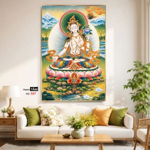 Alternative view of Đức Bạch Độ Mẫu (Đức Tara Trắng) | Tranh hộp đèn cao cấp | Mã tranh 557 | Tranh TÂM