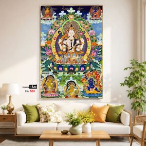 Alternative view of Đức Bạch Độ Mẫu (Đức Tara Trắng) | Tranh hộp đèn cao cấp | Mã tranh 560 | Tranh TÂM